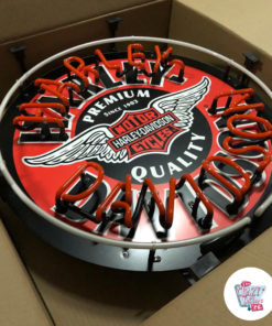 Neon Harley-Davidson Circle box-tegn