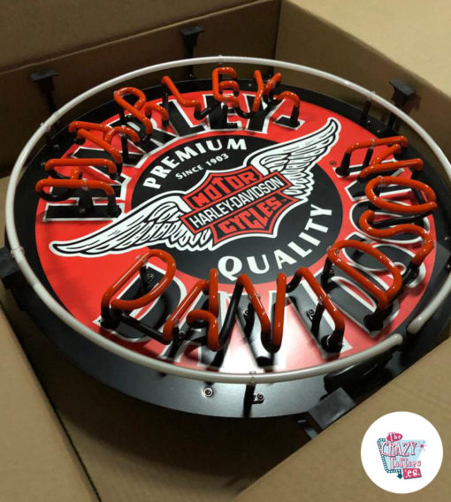 Neon Harley-Davidson Circle Box Zeichen