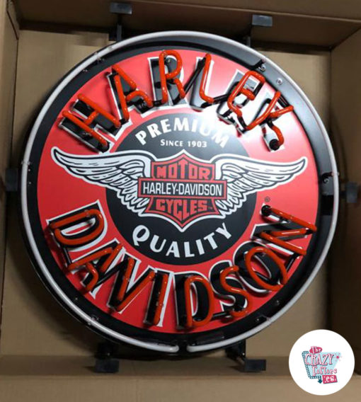 Neon Harley-Davidson Circle off Zeichen