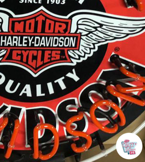 Insegna al neon di dettaglio cerchio Harley-Davidson
