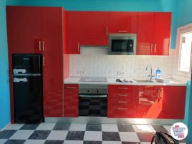 Cocina con Rinconera americana estilo Pin-Up