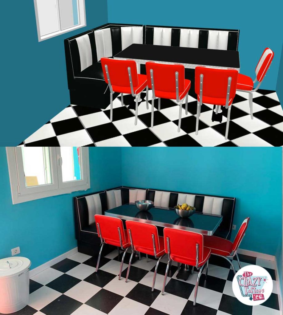 Pin-Up style American corner kitchen