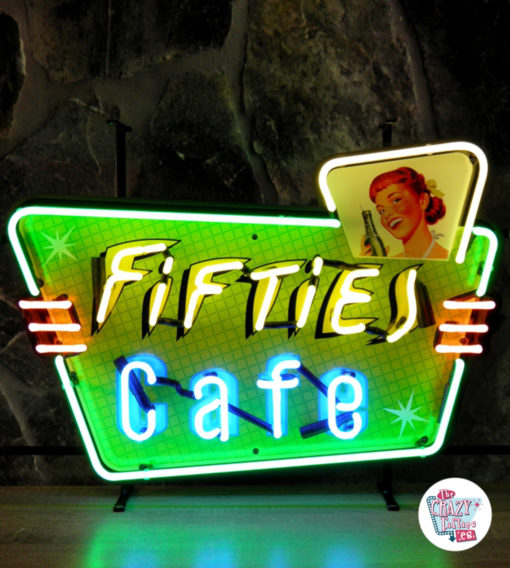 Letreiro Neon Fifties Cafe