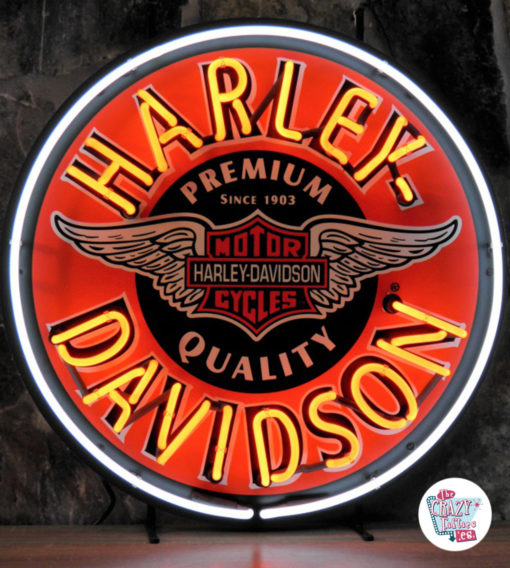 Neon Harley-Davidson Circle Zeichen