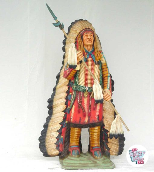 Wild West Indianer Kopfschmuck mit Speer