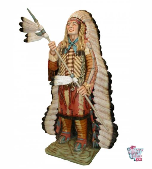 Wild West Indianer Kopfschmuck mit Speer