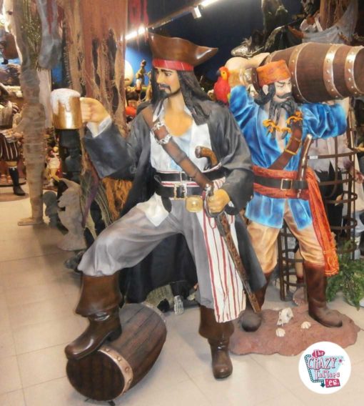 Figura de decoração pirata com cerveja