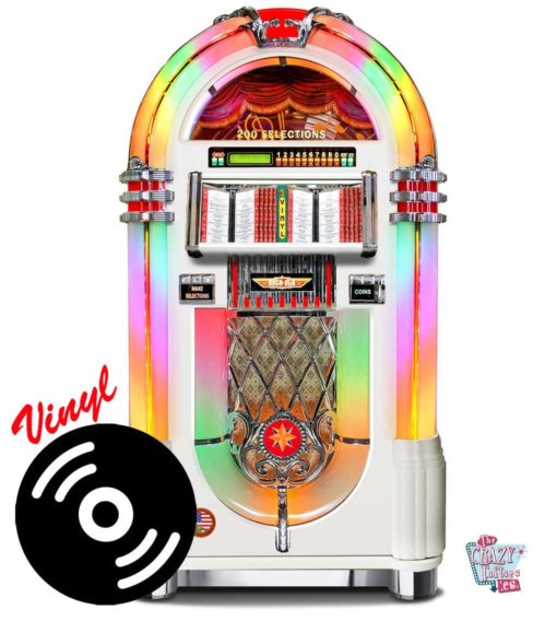 Jukebox Rock-ola Bubbler Vinyl 45 Deluxe bianco