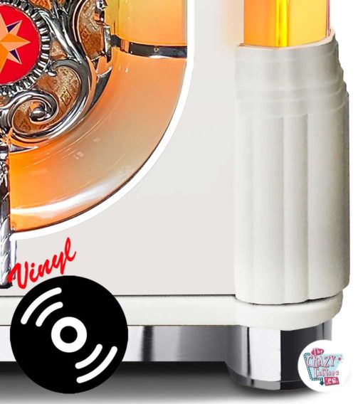 Jukebox Rock-ola Bubbler Vinyl 45 Deluxe piedino bianco