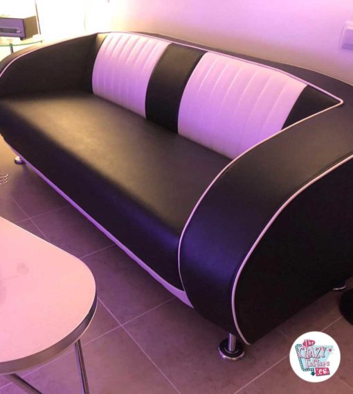 Retro Vintage Sofa SF02CB Preto Tomada