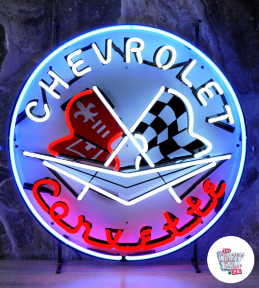 Neon Chevrolet Corvette affisch