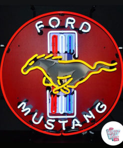 Neon Ford Mustang Poster