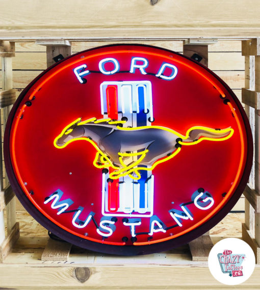 Affiche Neon Ford Mustang Box