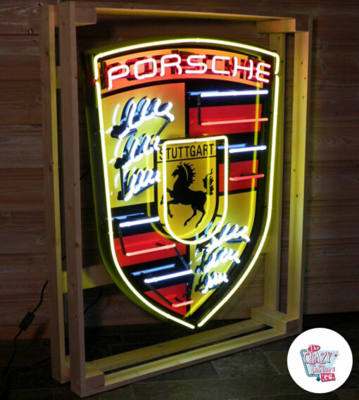 Neon Porsche XL packaging sign
