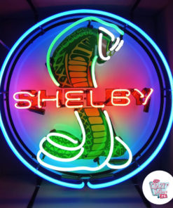 Poster rosso neon Shelby Cobra