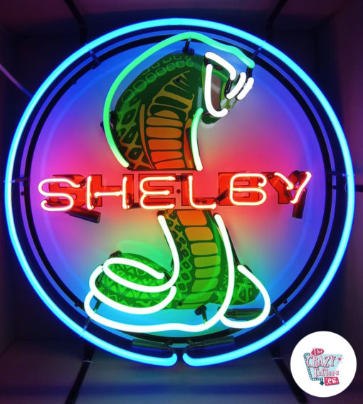 Neon Shelby Cobra röd affisch