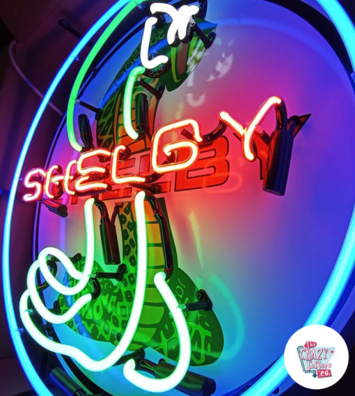 Placa lateral vermelha neon Shelby Cobra