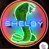 Cartel Neon Shelby Cobra rojo