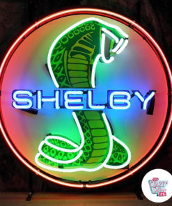 Cartel Neon Shelby Cobra rojo