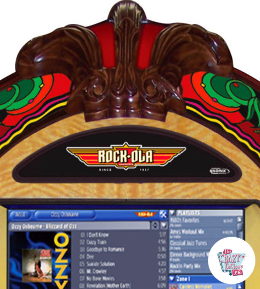 Jukebox Rock-ola Digital Gazelle entalhada em madeira
