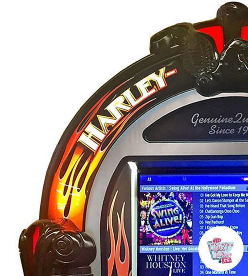 Jukebox Rock-ola Digital Harley-Davidson Flames detalle