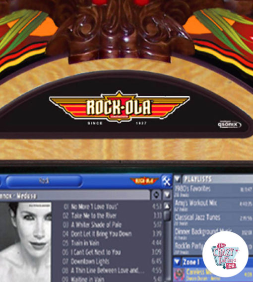 Jukebox Rock-ola numérique en bois de paon