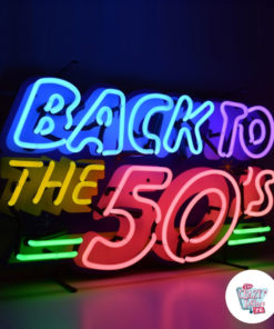 Cartel Neon Back To the 50's izquierda