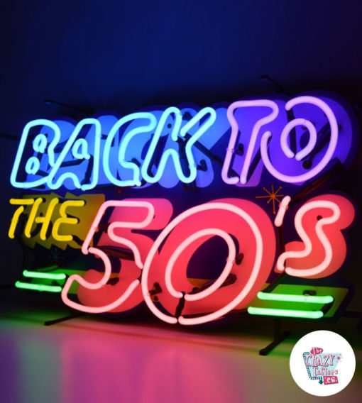 Cartel Neon Back To the 50's derecha