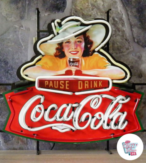 Neon Coca-Cola Pausa Drink Standing Off Poster