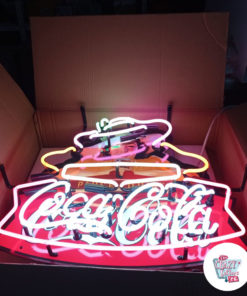 Neon Coca-Cola pause drikke på boks plakat