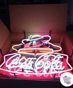 Neon Coca-Cola Pause Drink no pôster da caixa