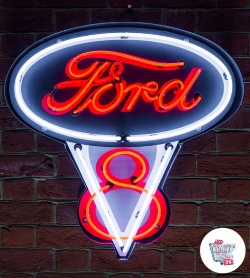 Neon Ford V8 på skylt