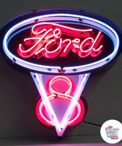 Neon Ford V8 Wall Poster