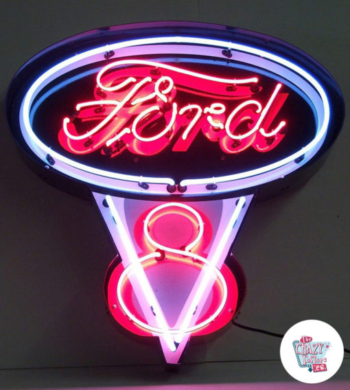 Neon Ford V8 vægplakat