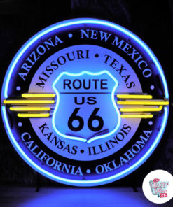 Neon Route 66 Tous les États sur Sign