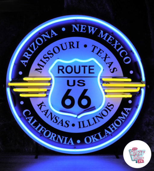 Neon Route 66 Alla stater på skylt