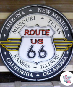 Neon Route 66 Tüm Eyaletler XL Kapalı İşareti