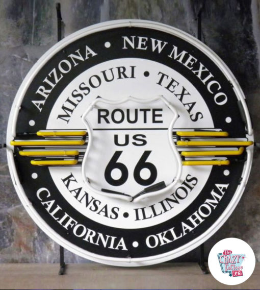Neon Route 66 All States off sign