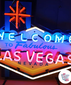 Neon Velkommen til Las Vegas tegn foran