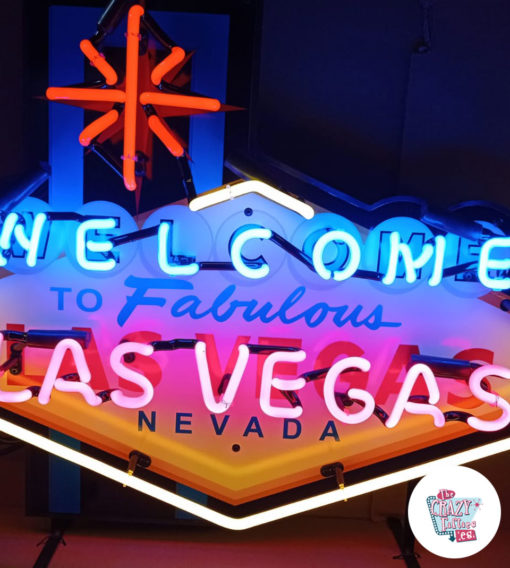 Neon Velkommen til Las Vegas skiltfront