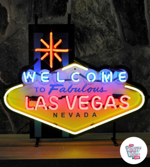 Cartel Neon Welcome to Las Vegas Medio