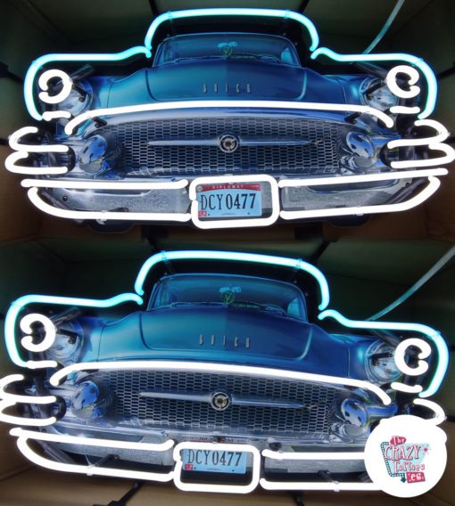 Buick dobbelt på neonskiltet foran