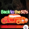 Neon Back To The Fifties Car Poster