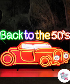 Neon Back To The Fifties Car Poster