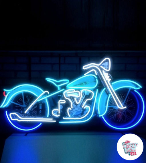 Neon Motorrad Poster Harley Davidson auf