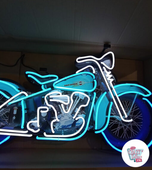 Harley Davidson motorsykkel neonskilt