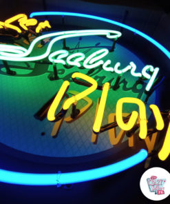 Neon sign Let Seeburg play Jukebox detail