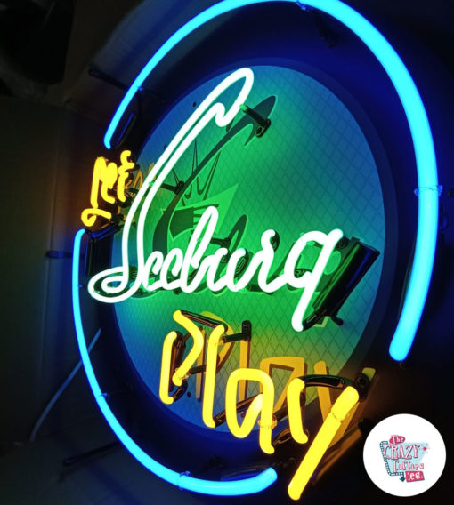 Cartel Neon Let Seeburg play Jukebox encendido