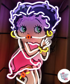 Insegna al neon Betty Boop sulla parte superiore