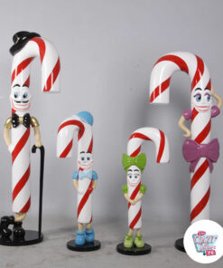 Familie Candy Cane dekorasjonsfigur